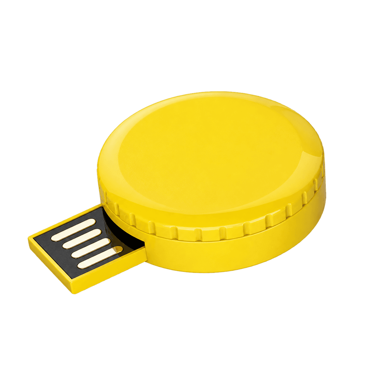 Round rotating drive USB drive construction