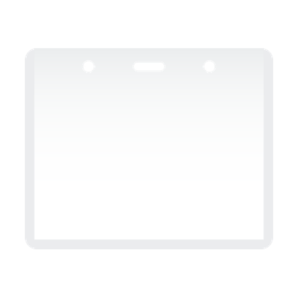 Hard PVC Badge Holder — Horizontal, fits 4.13×2.75″ card