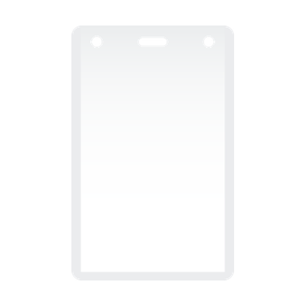 Hard PVC Badge Holder — Vertical, fits 2.12×3.38″ card