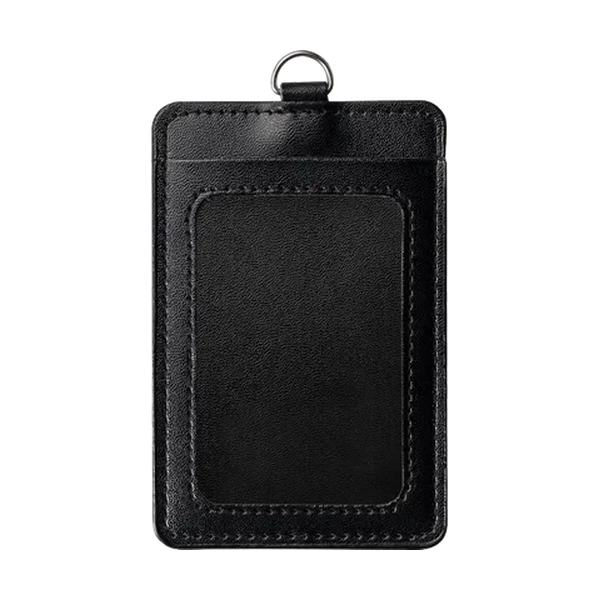 PU Leather Badge Holder — Vertical, fits 2.12×3.38″ card