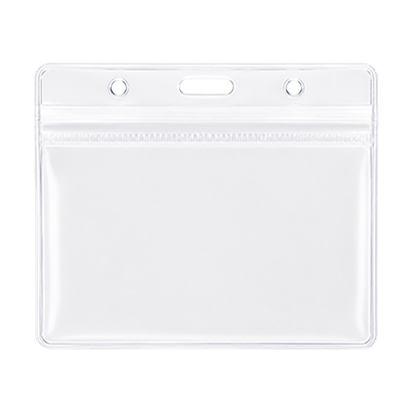 Soft PVC Badge Holder — Horizontal, fits 3.38×2.12″ card