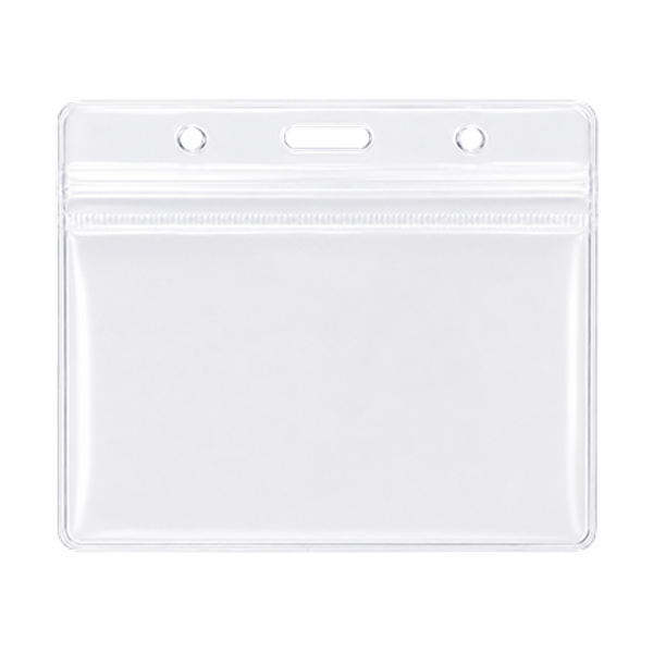 Soft PVC Badge Holder — Horizontal, fits 4.13×2.75″ card
