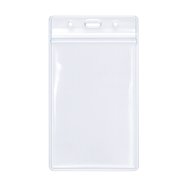 Soft PVC Badge Holder — Vertical, fits 2.12×3.38″ card