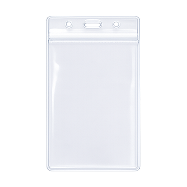 Soft PVC Badge Holder — Vertical, fits 2.75×4.13″ card