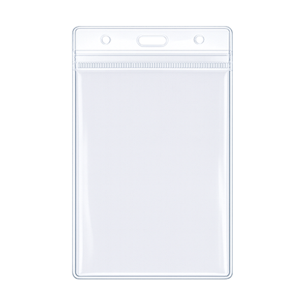 Soft PVC Badge Holder — Vertical, fits 3.47×4.92″ card
